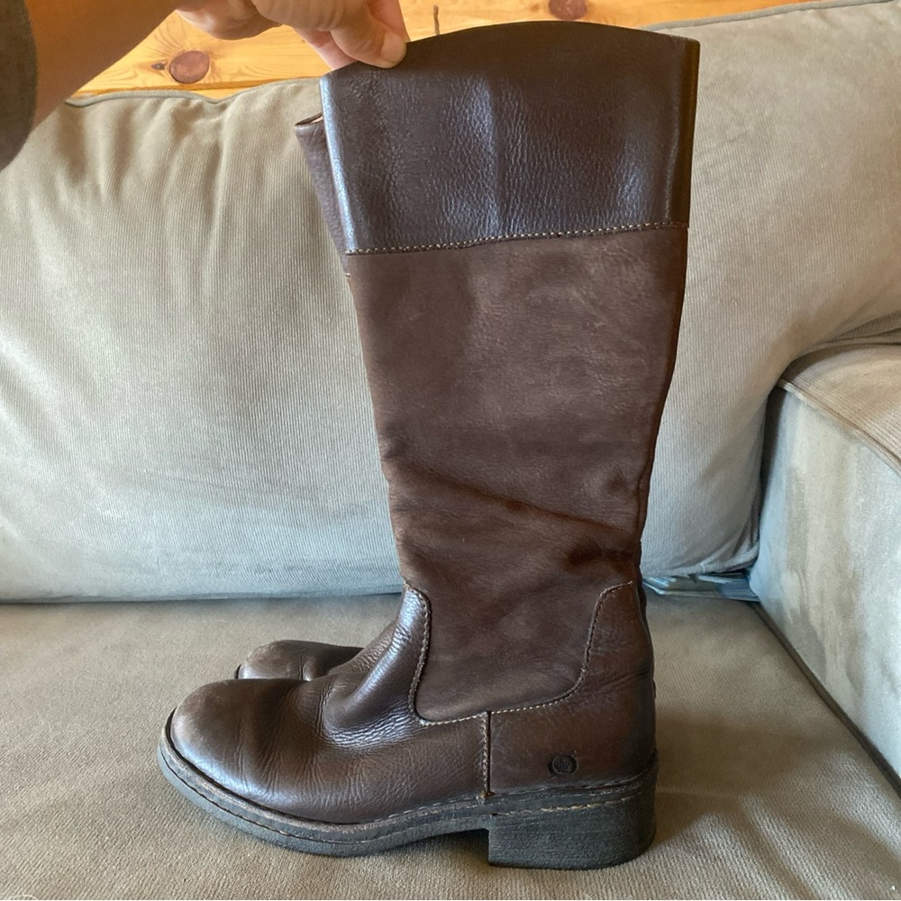 🛑SOLD🛑Born Women’s Tall Leather Suede Riding Boots Brown Full Zip Size 6.5(37EU)